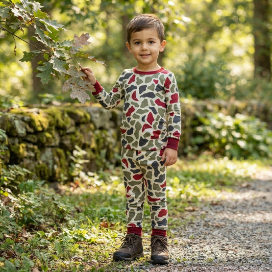 BLP1496 Christmas Camo Boys Pajamas Outfits