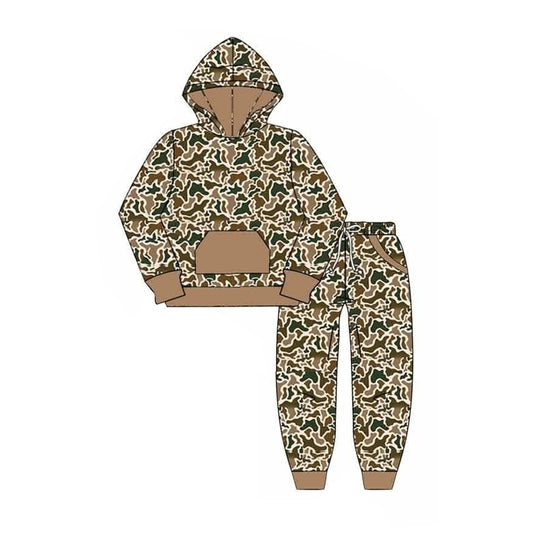 MOQ 5 PCS preorder BLP1509 Hunting Camouflage Hooded Long Sleeve Pants Boys Sets 202607