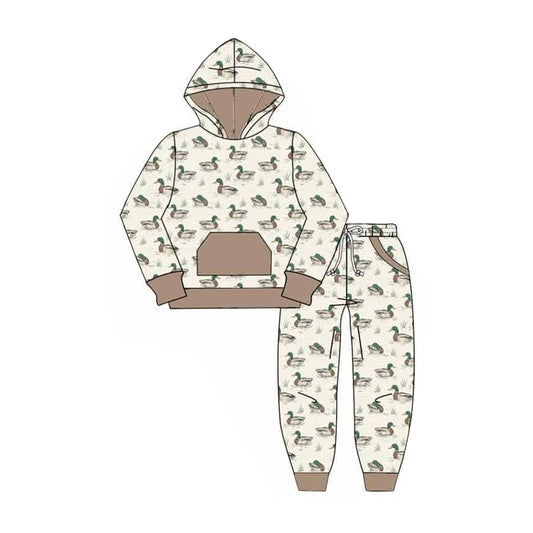 MOQ 5 PCS preorder BLP1510 Duck Hunting Camouflage Hooded Long Sleeve Pants Boys Sets 202607