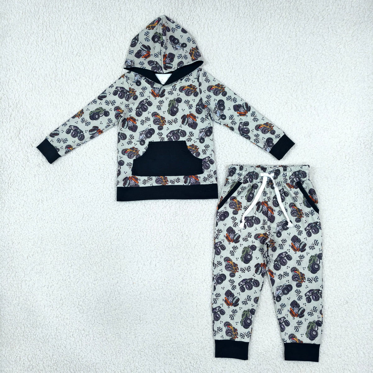 BLP1511 Cowboy Cars Hoodie Kids Boys Outfits