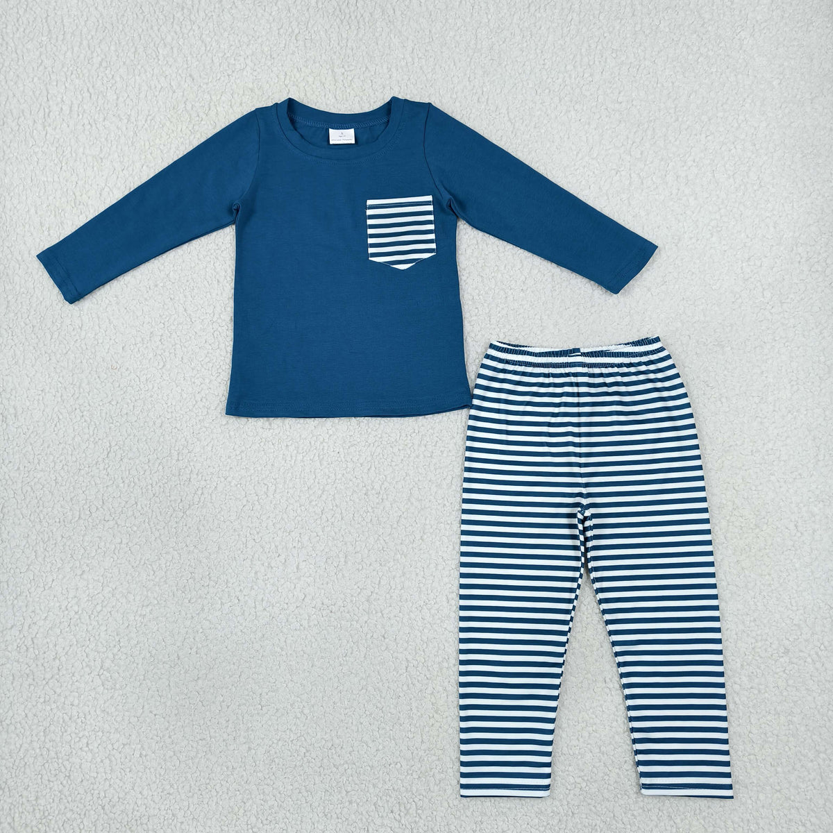 BLP1512 Blue Stripe Pocket Boys Outfits