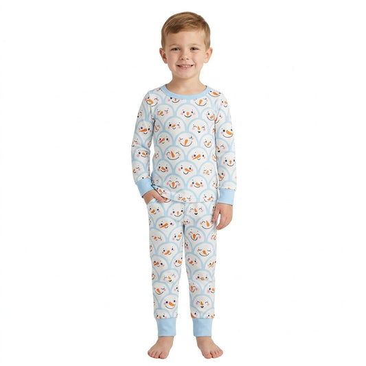 BLP1514 Christmas Snowman Blue Boys Pajamas Outfits 202609 RTS