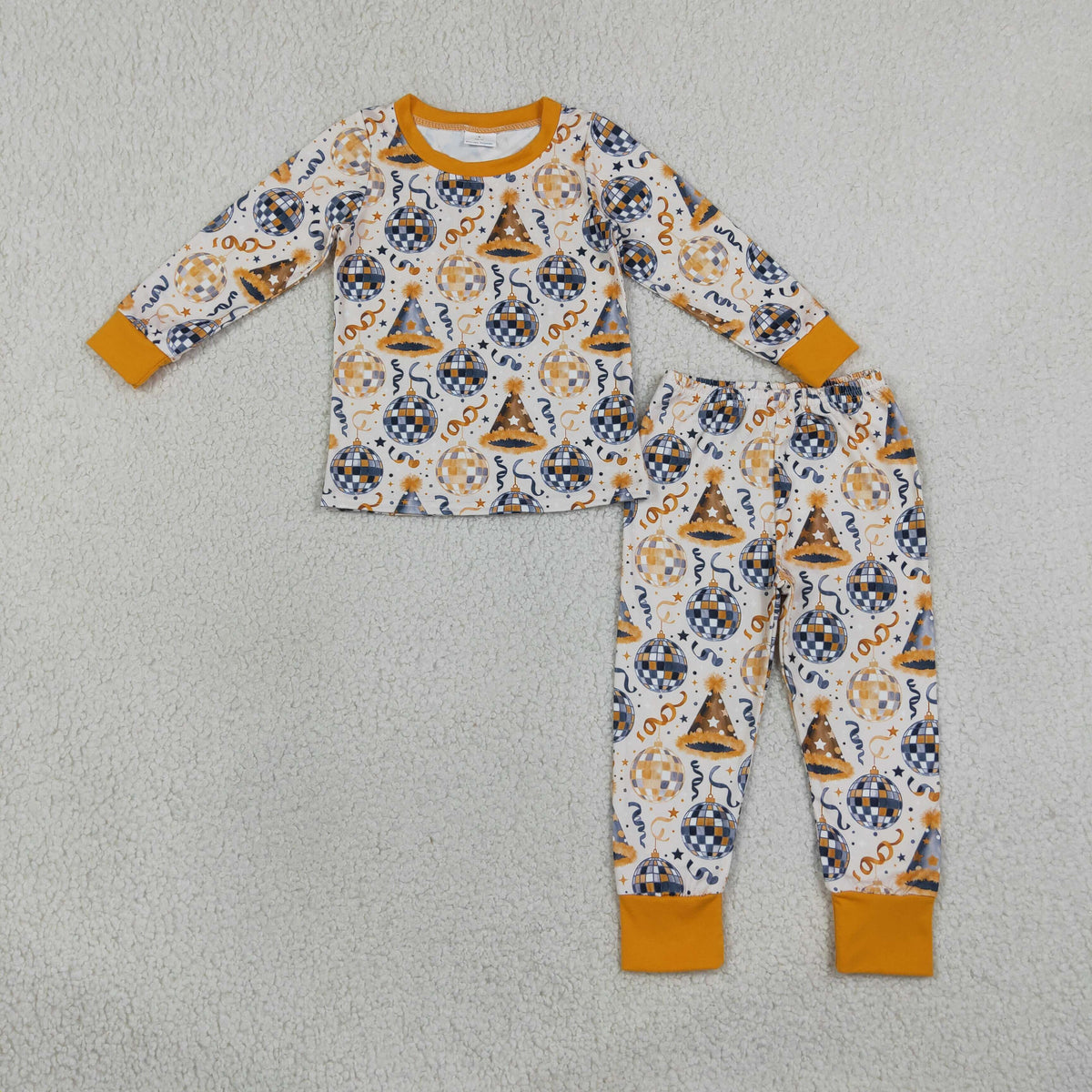 BLP1534 Happy New Year Gold Boys Pajamas Outfits