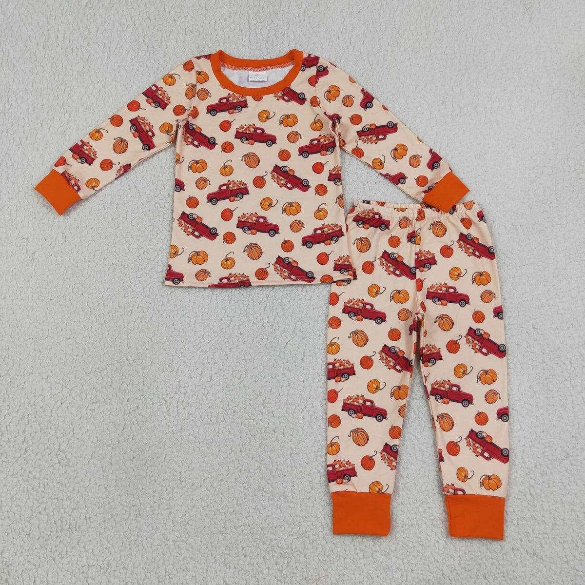 Fall Pumpkin Car Orange Kids Matching Clothes