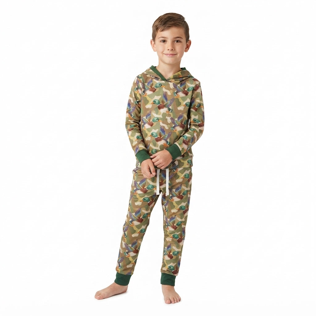 BLP1543 Mallard Ducks Green Hoodie Kids Boys Outfits