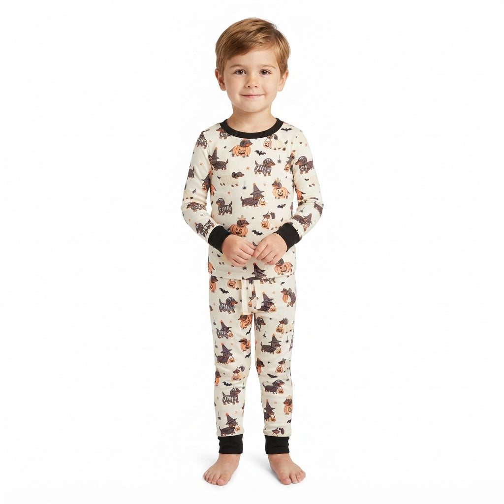 Halloween Puppy Pumpkin Ghost Kids Sibling Matching Clothes