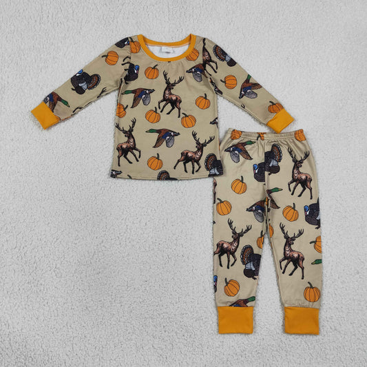 BLP1556 Hunting Pumpkin Boys Pajamas Outfits