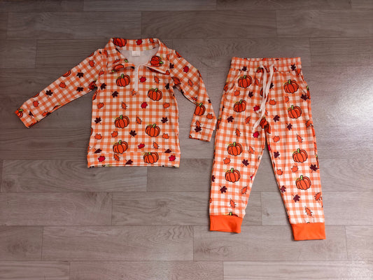 no MOQ BLP1574 pre-order  toddler boy clothes pumpkin print zipper boy fall outfit-real pic 2026.8.21