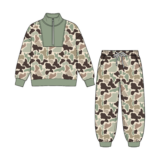 MOQ£º5pcs BLP1578 pre-order toddler boy clothes hunting camo boy winter zipper set-2026.8.25