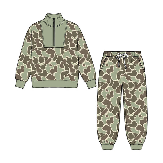 MOQ£º5pcs BLP1579 pre-order toddler boy clothes hunting camo boy winter zipper set-2026.8.25