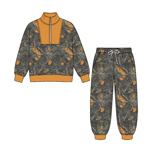 MOQ£º5pcs BLP1580 pre-order  toddler boy clothes hunting camo boy winter zipper set-2026.8.25