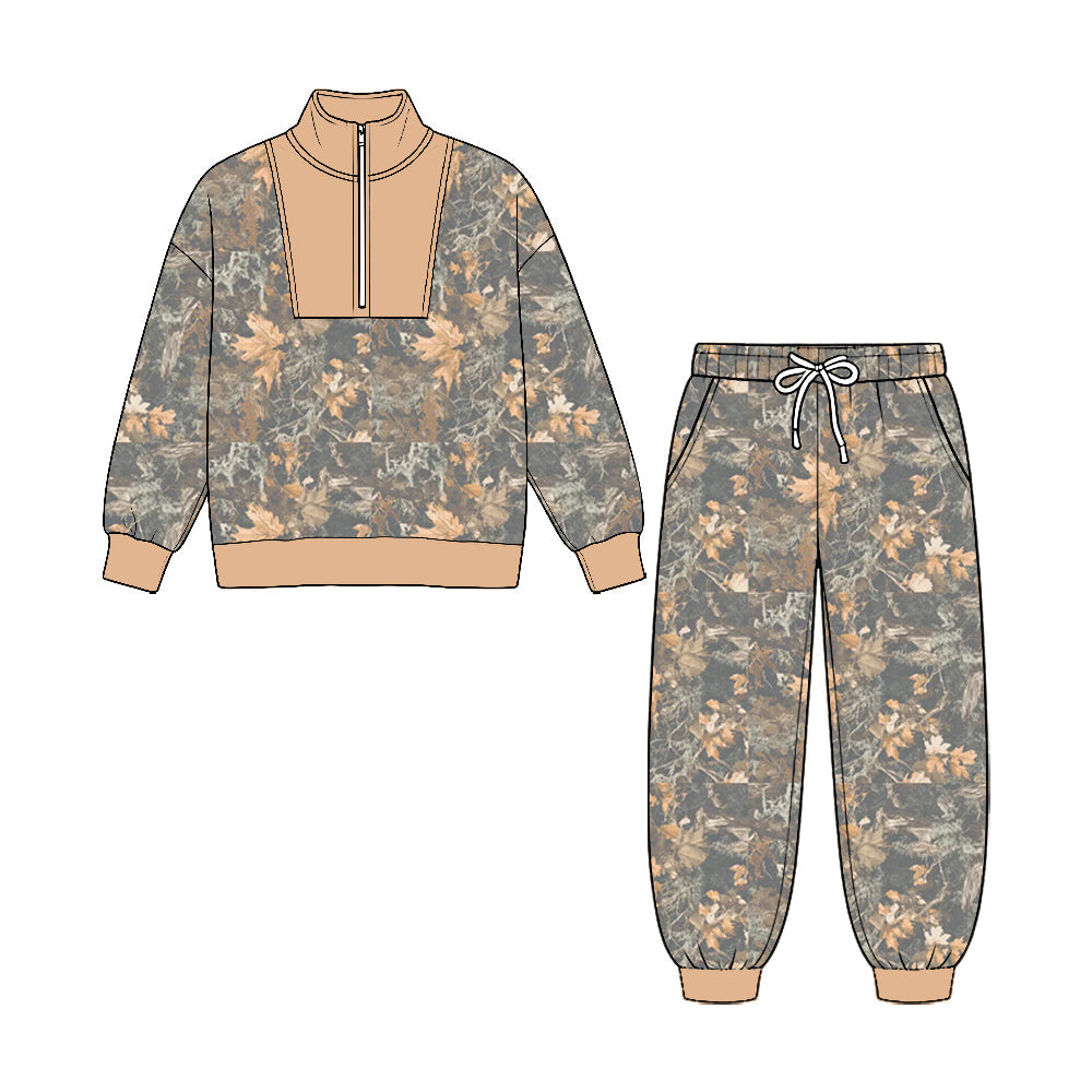 MOQ 5pcs BLP1590 pre-order  toddler boy clothes  hunting camo boy winter zipper set-2026.8.25