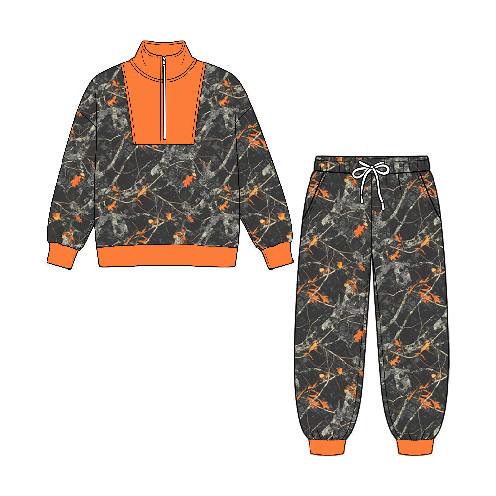 MOQ 5pcs BLP1591 pre-order  toddler boy clothes  hunting camo boy winter zipper set-2026.8.25