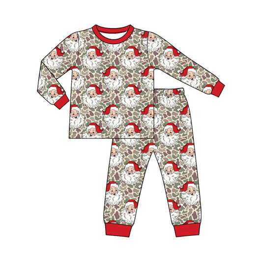 Preorder MOQ 5 pcs Each Style Christmas Santa Camo Kids Matching Clothes 202609
