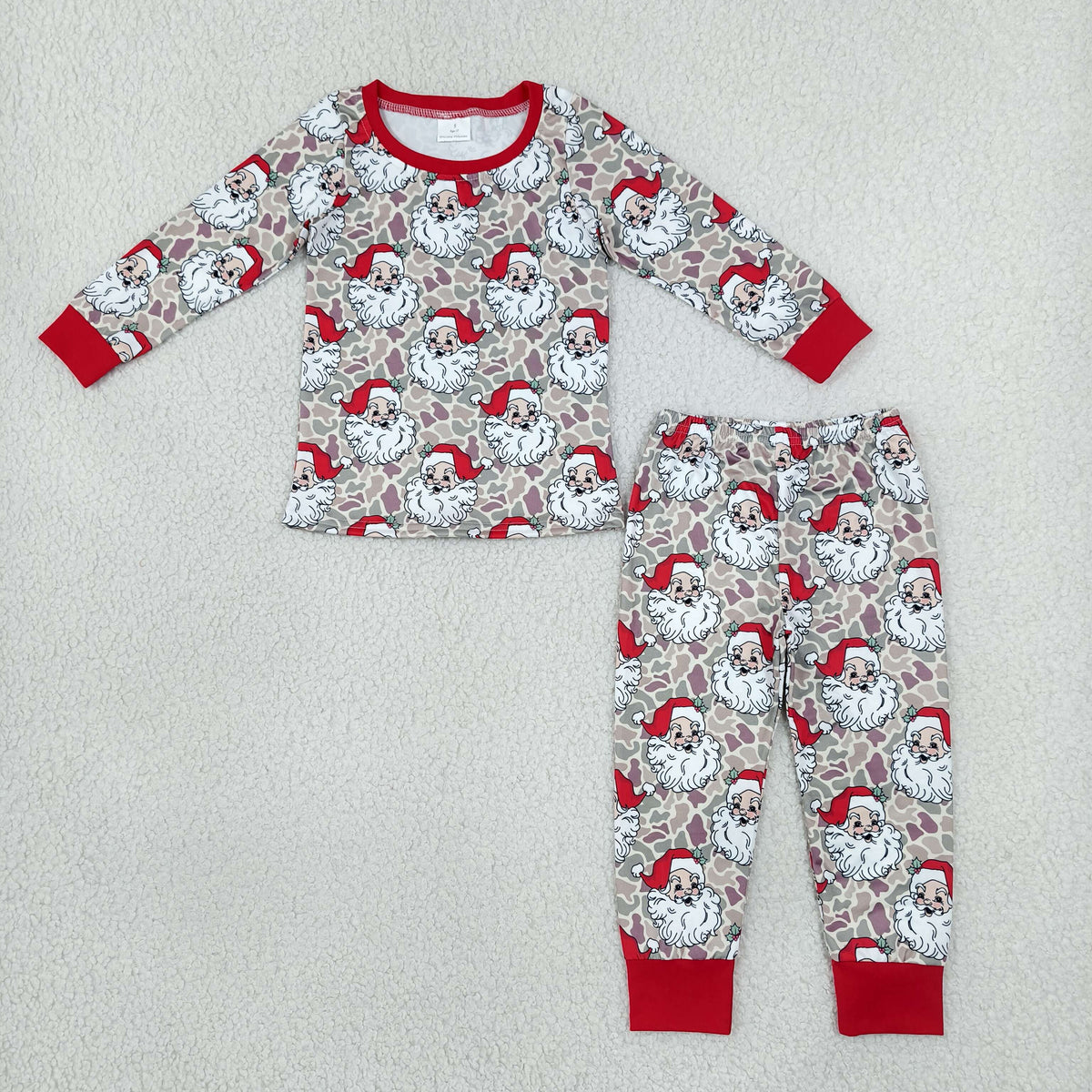 BLP1613 Christmas Santa Camo Boys Pajamas Outfits