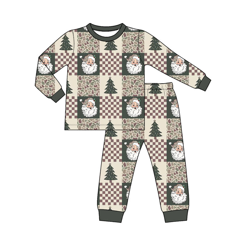 Preorder MOQ 5 pcs Each Style Christmas Santa Trees Camo Kids Matching Clothes 202609