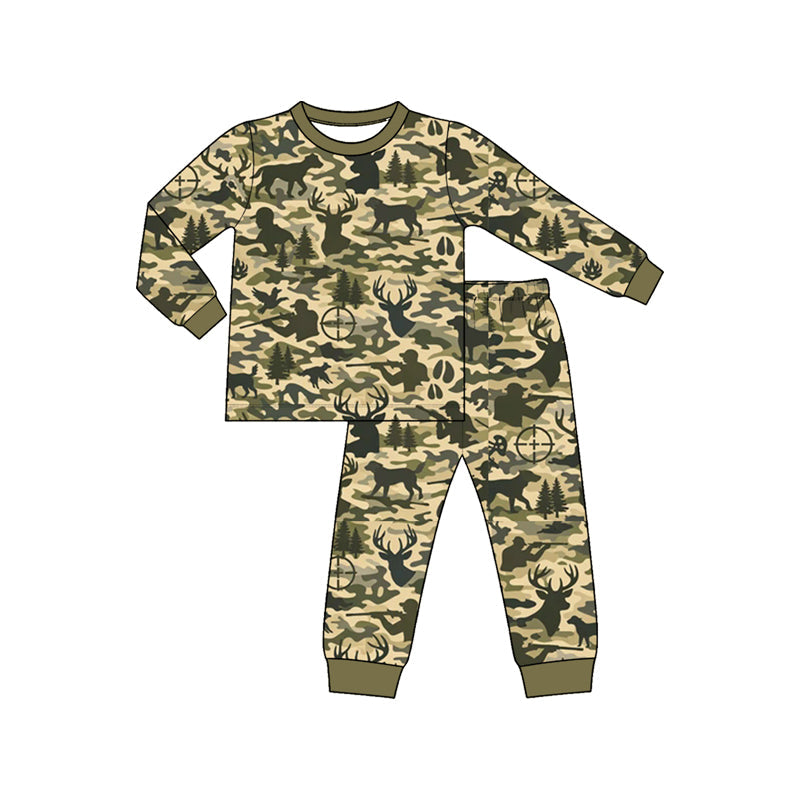 Preorder MOQ 5 pcs Each Style Hunting Deer Camo Kids Matching Clothes