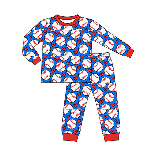 Preorder MOQ 5 pcs Each Style Baseball Love Print Kids Matching Clothes