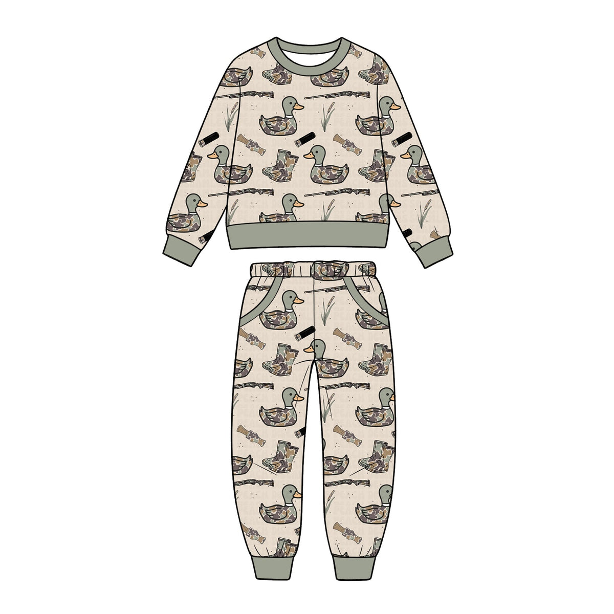 Preorder MOQ 5 pcs Each Style Duck Hunting Cmao Kids Matching Clothes