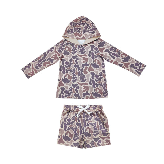 BLS0003 Camouflage Hooded Long-Sleeved Shorts Boys Set 202509 RTS