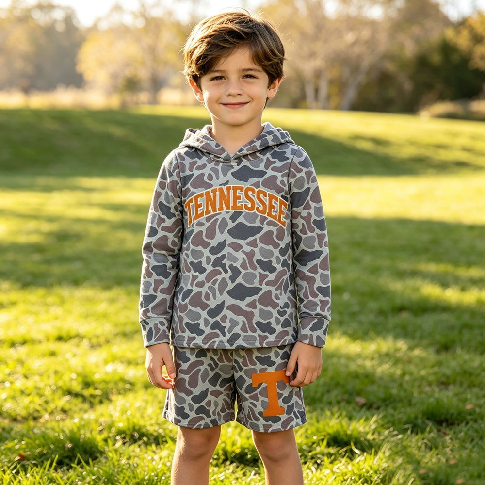 BLS0042 RTS baby boy clothes vinyl state print toddler boy fall winter outfit shorts set