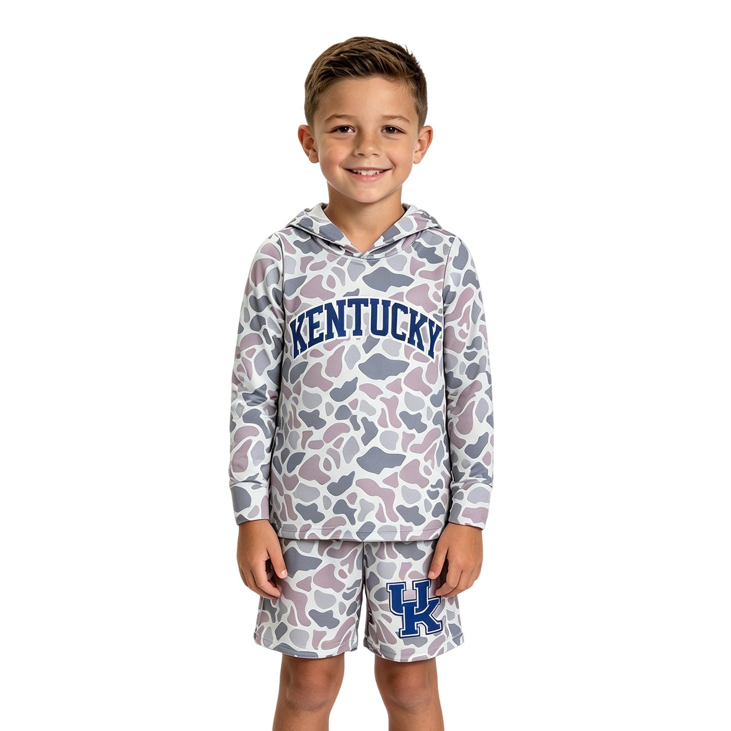 BLS0043 School Team Mascot Camo Vinyl KENTUCKY Boy's Hoodie Shorts Outfits