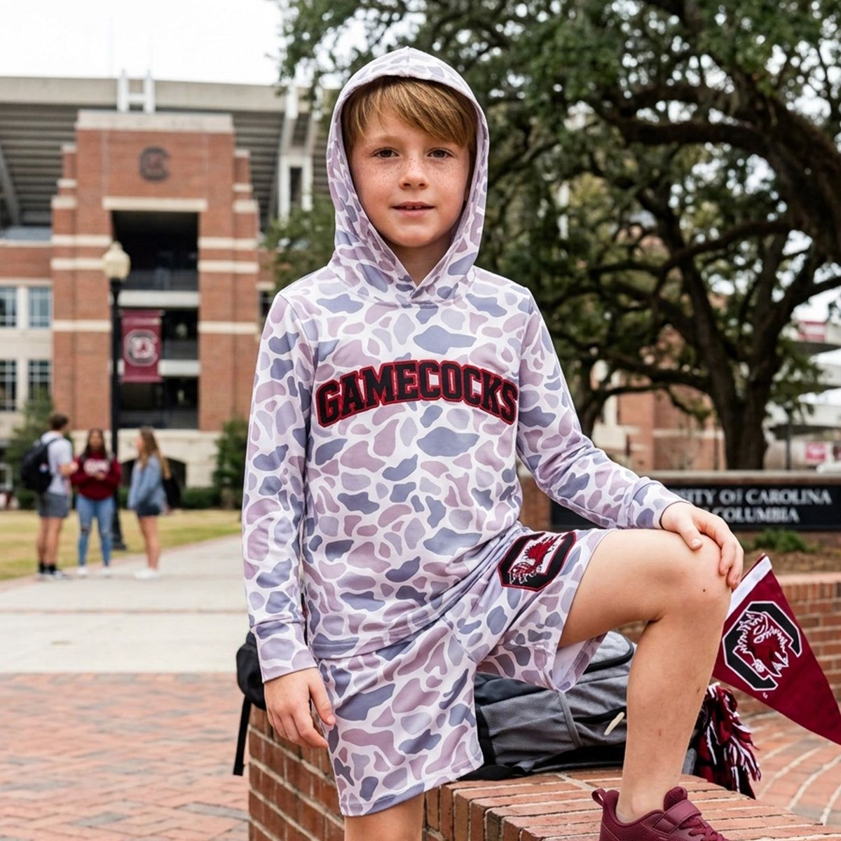 BLS0048 School Team Camo Hoodie Boys Shorts Set 202609 RTS