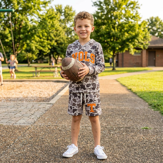BLS0049 School Team Camo VOLS Hoodie Boys Shorts Set 202609 RTS