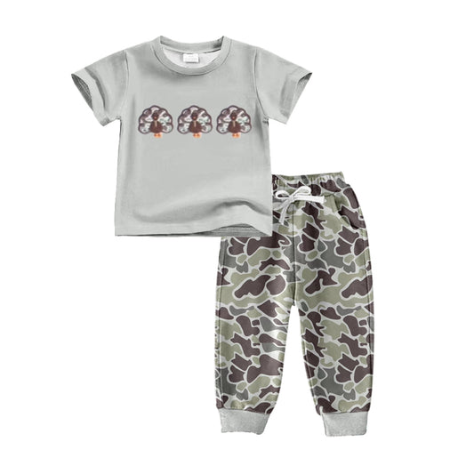 Preorder BSPO0482 Camouflage Turkey grey short sleeve pants set high quality wholesale