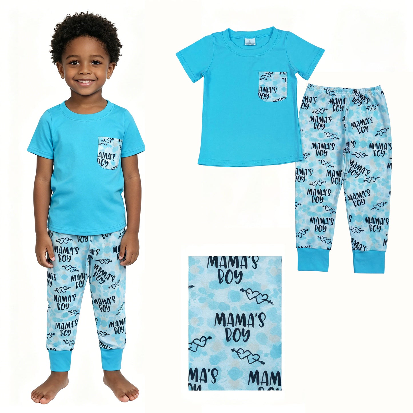 BSPO0587 Mama‘s Boy Short Sleeve Pants Boys Sets 202604 RTS