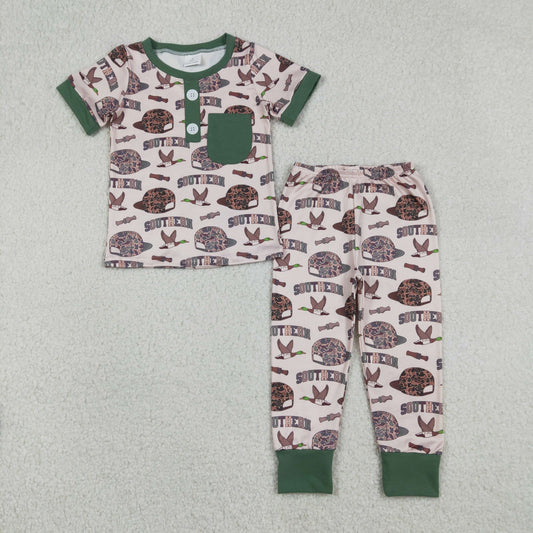 BSPO0597 Duck Hunting Short Sleeve Top Pant Boys Set 202512 RTS