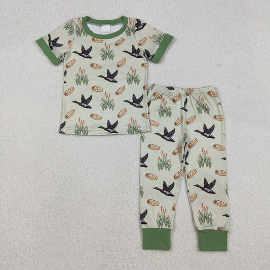 BSPO0635 Duck Hunting Green Short Sleeve Pants Boys Pajama Set 202512 RTS