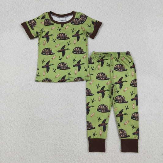BSPO0636 Duck Camouflage Hat Green Brown Short Sleeve Pants Boys Pajama Set 202512 RTS