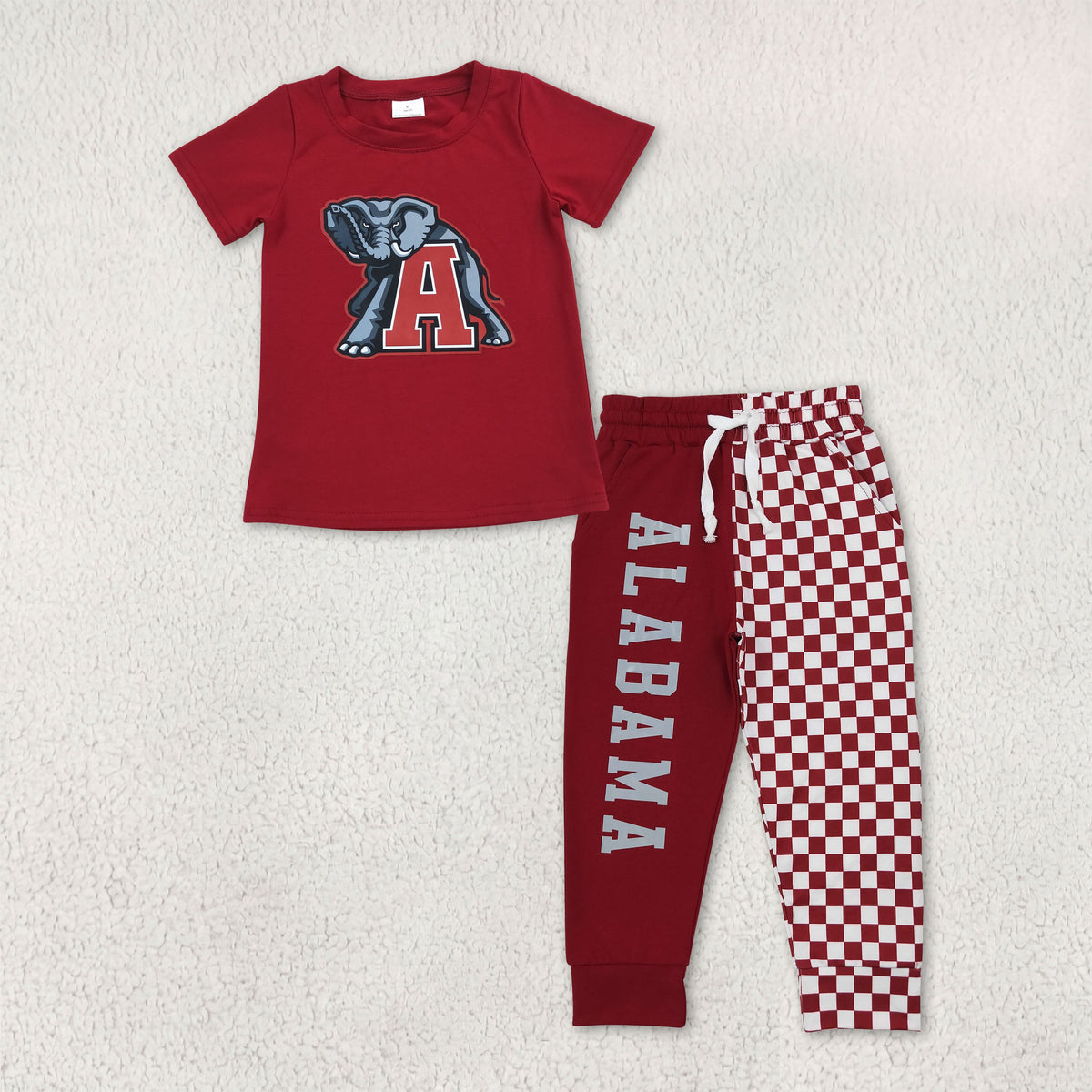BSPO0697 Vinyl School Team Plaid Red Boys Set