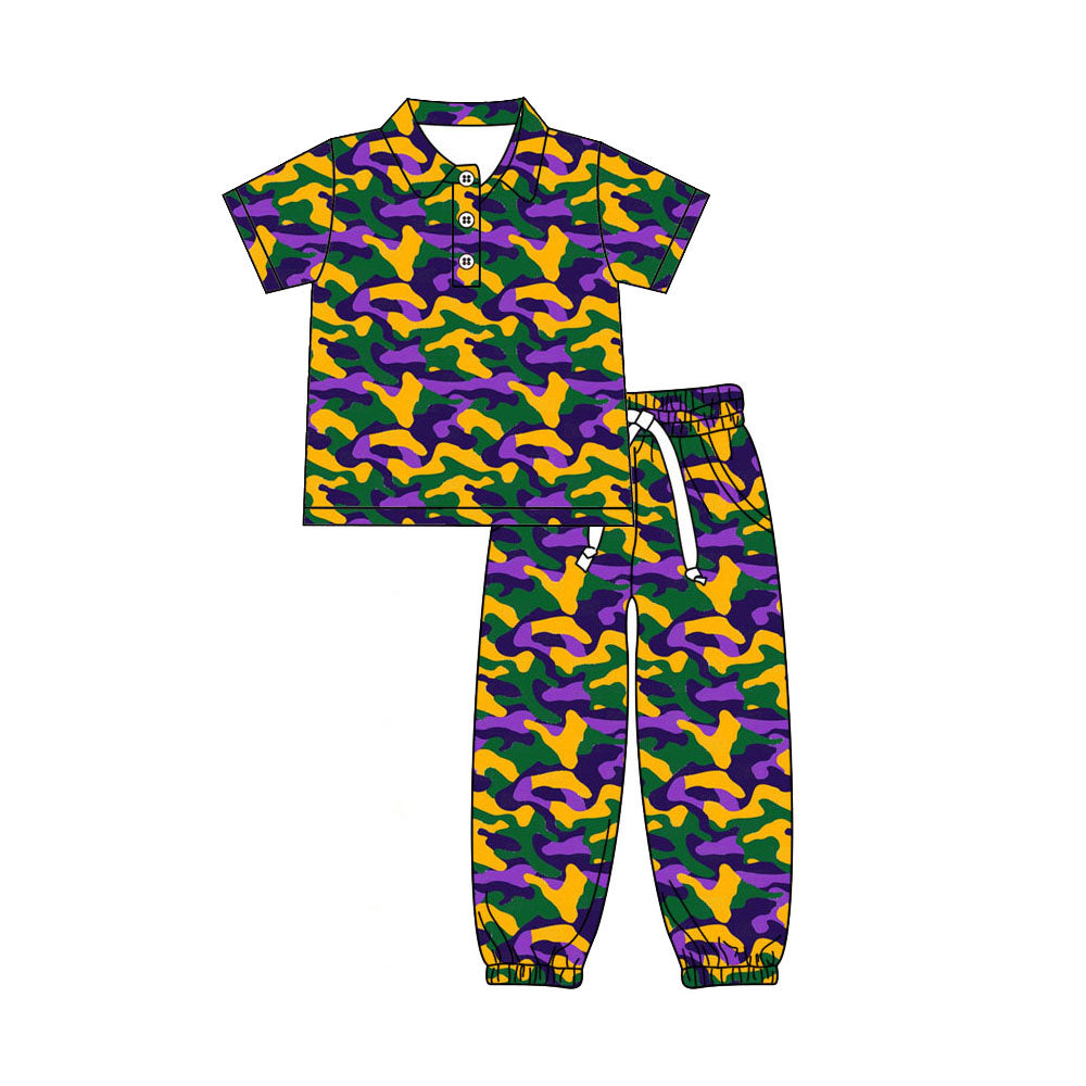 Preorder MOQ 5 pcs 202609 Each Style Mardi Gras Cmao Kids Matching Clothes
