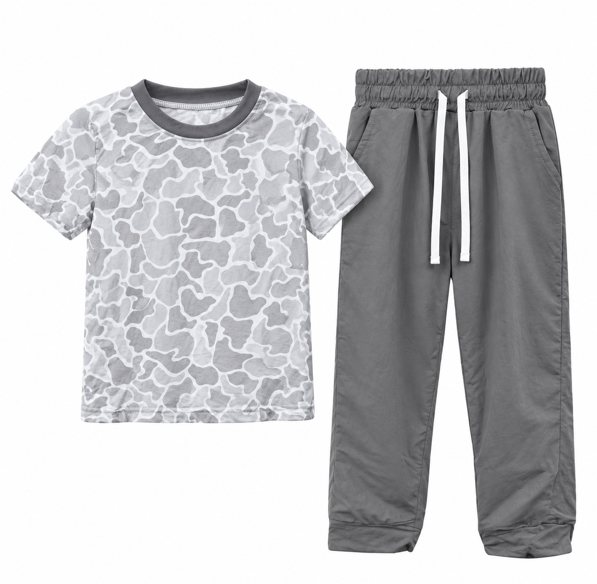 Preorder MOQ 5 pcs BSPO0738 Hunting Camo Gray Boys Set