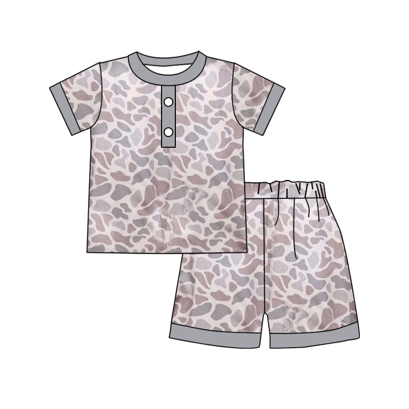 Preorder  BSSO0605 Leopard Boys Short Sleeve Shorts Outfits