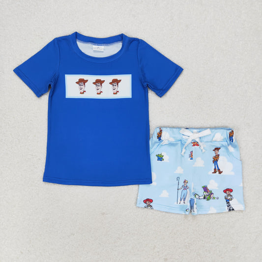 BSSO0892 Toy Story, Navy, short-sleeved, White Cloud shorts