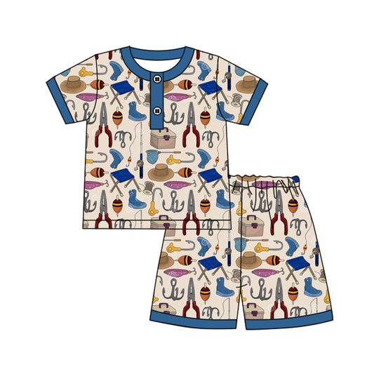 Preorder BSSO1294 Boys short sleeve top  shorts Boutique Summer clothes  202501