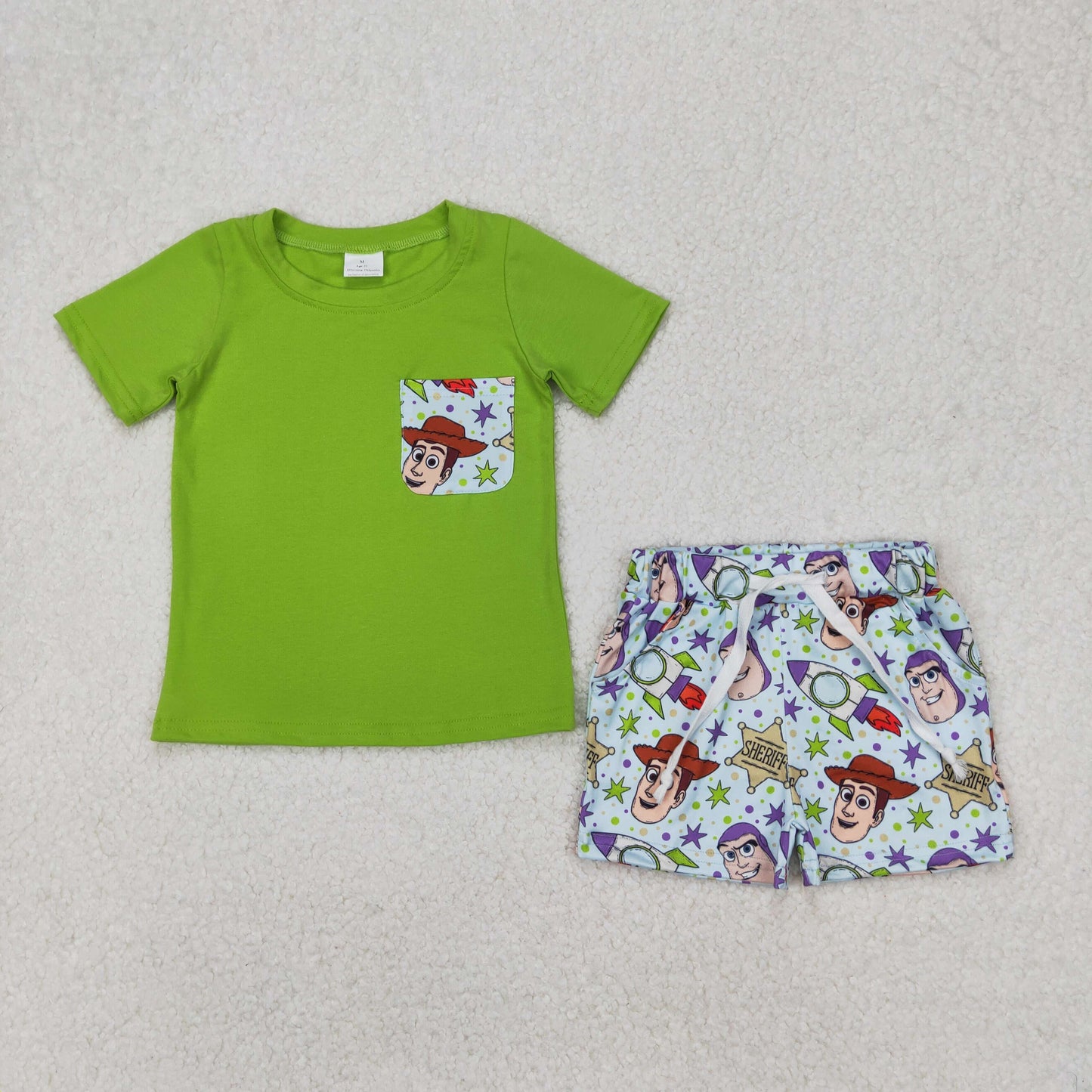 BSSO1370 Green Toy Story short sleeve top shorts set Boys Boutique outfit 202503 RTS