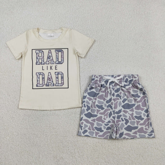 BSSO1584 Rad Like Dad Short Sleeve Camouflage Shorts Boys Set 202511 RTS
