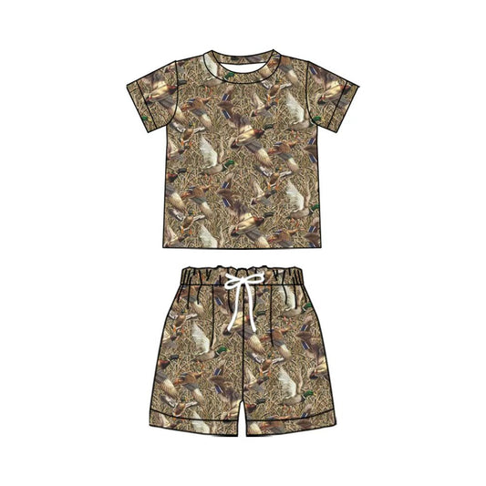 MOQ 5 PCS preorder BSSO2009 Duck Hunting Withered Grass Short Sleeve Shorts Boys Sets 202603
