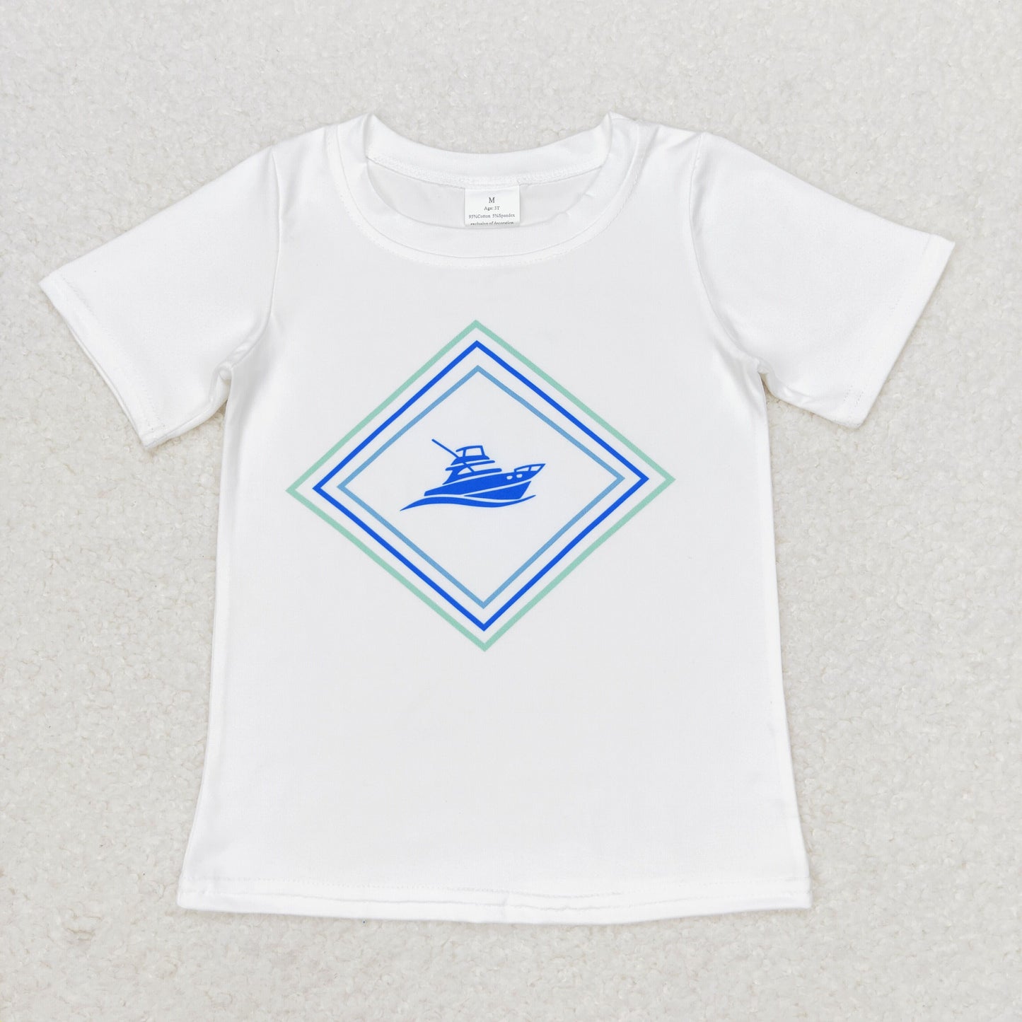 BT0613 Ship white short sleeve top high quality baby boy summer clothes