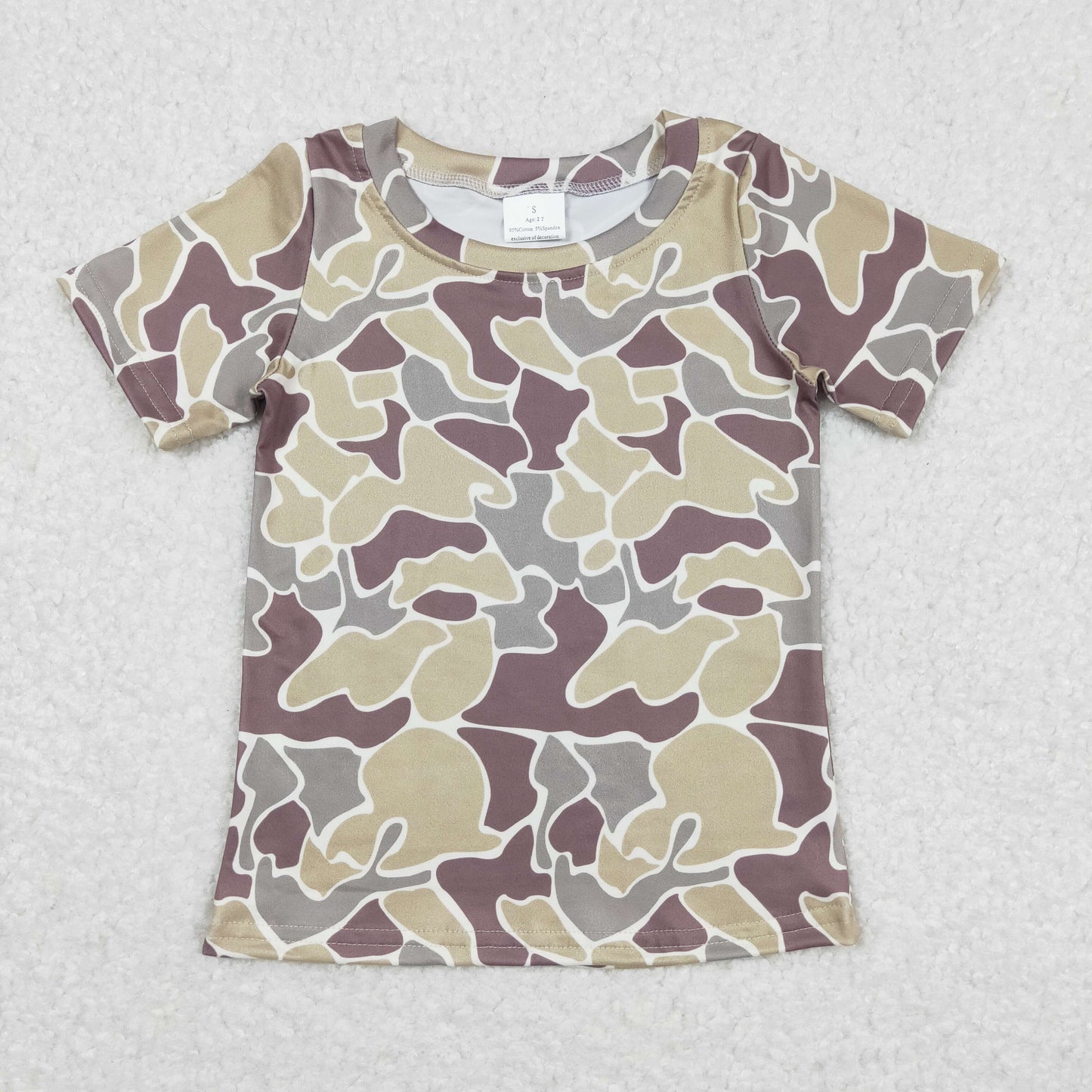 BT0622 Yellow Brown camouflage clothes short sleeve boys t-shirts 202501 RTS