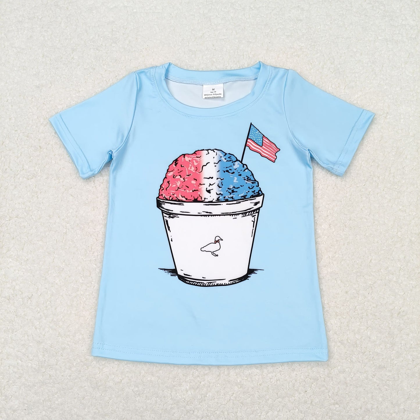BT0648 National Day flag blue short-sleeved top high quality