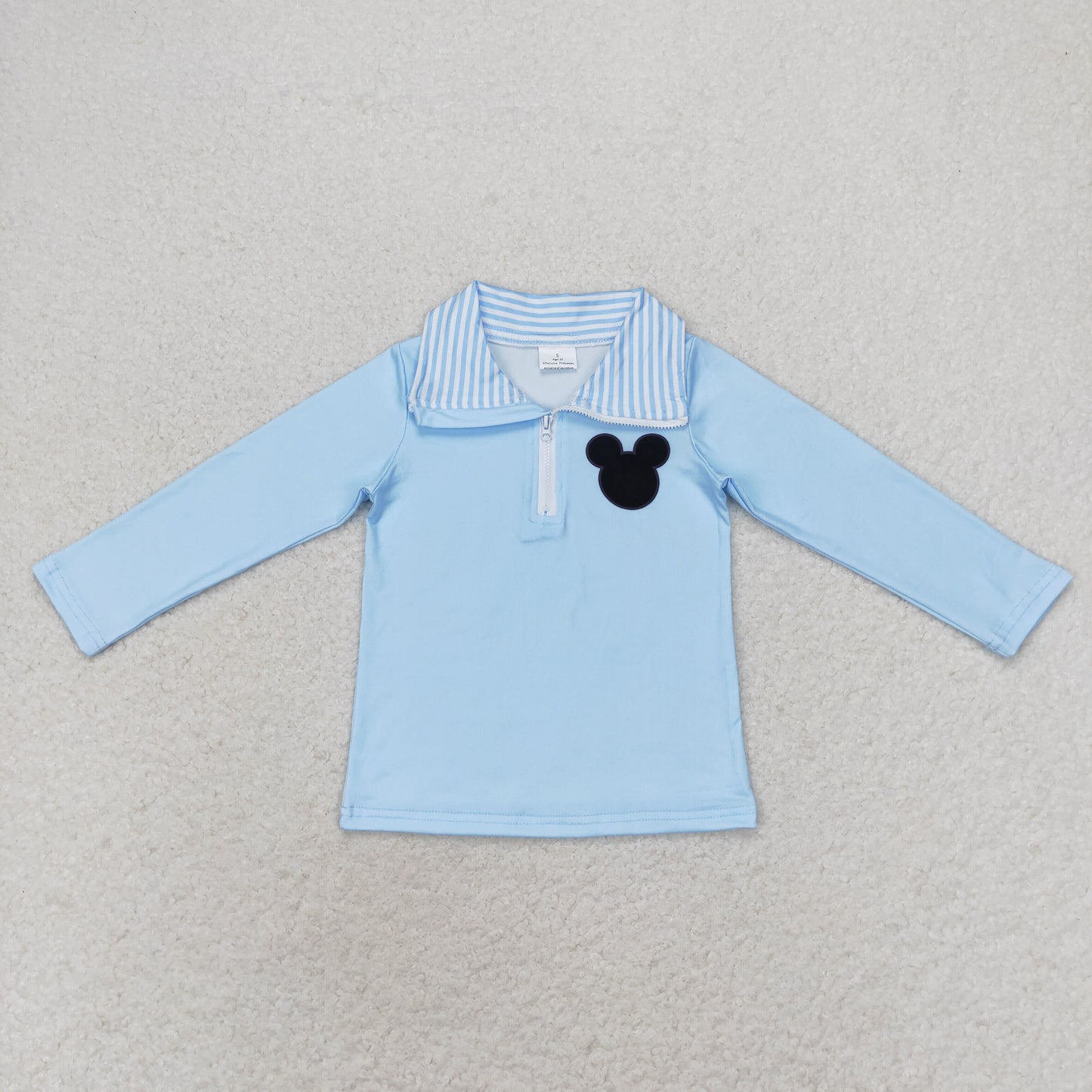 BT0708 Mickey blue zip-up long-sleeved top