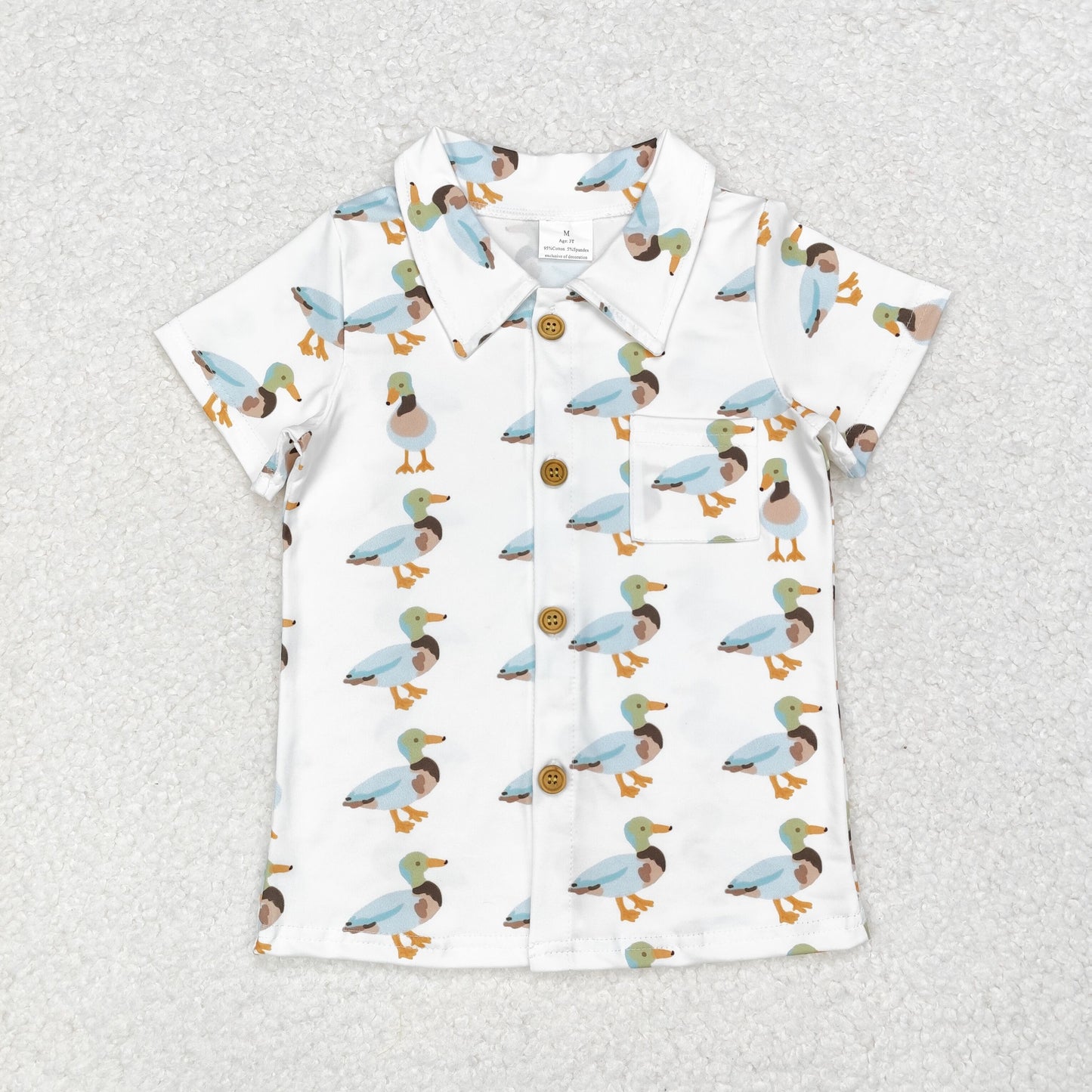 BT0738 Duck pocket button short sleeve top New arrival