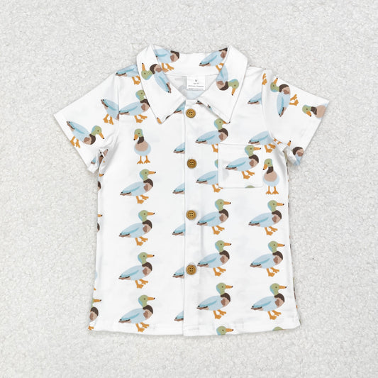 BT0738 Duck pocket button short sleeve top New arrival