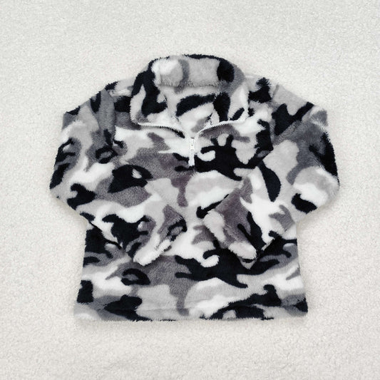 BT0744 Camo Zipper Plush Long Sleeve Boys Coat  RTS 202509