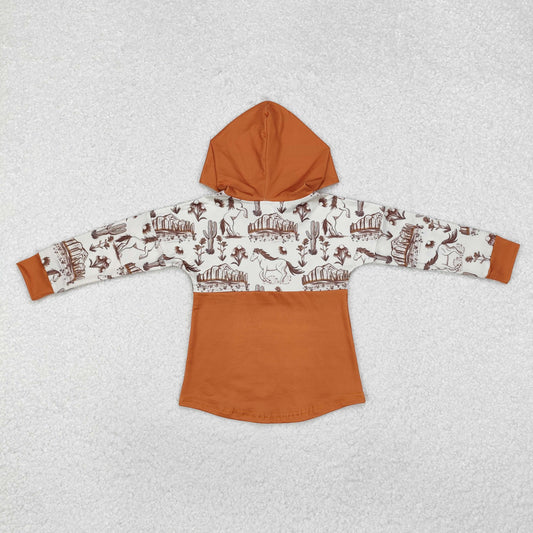 BT0750 Cowboy Cactus Orange Hooded Long-Sleeved Boys Top No MOQ RTS 202509